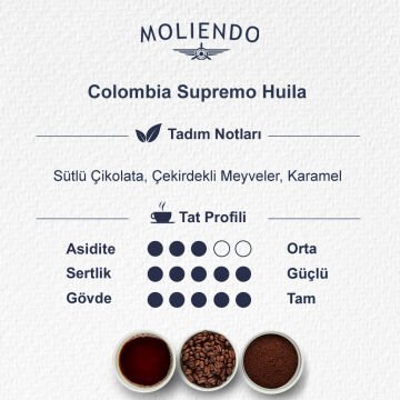 Moliendo Colombia Supremo Huila Yöresel Kahve