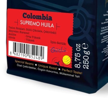 Moliendo Colombia Supremo Huila Yöresel Kahve