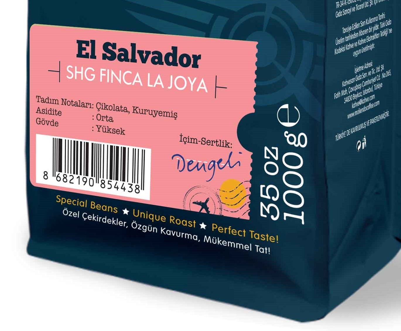 Moliendo El Salvador SGH Finca La Joya Yöresel Kahve