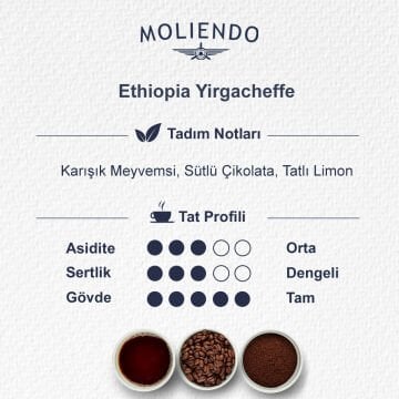 Moliendo Ethiopia Yirgacheffe Yöresel Kahve