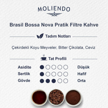 Moliendo Brazil Bossonova Pratik Filtre Kahve 10x10 g 6'lı Avantaj Paketi