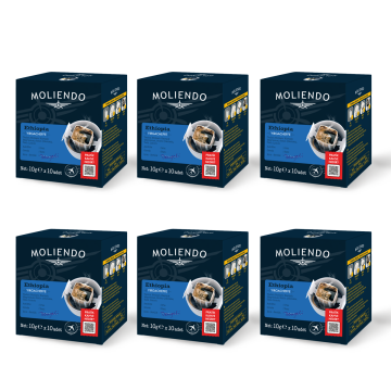 Moliendo Ethiopia Yirgacheffe Gr. Pratik Filtre Kahve 10x10 g 6'lı Avantaj Paketi