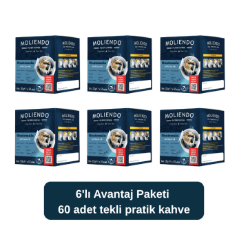 Moliendo Guatemala Antigua SHB Pratik Filtre Kahve 10x10 g 6'lı Avantaj Paketi