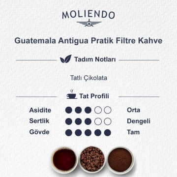 Moliendo Guatemala Antigua SHB Pratik Filtre Kahve 10x10 g 6'lı Avantaj Paketi