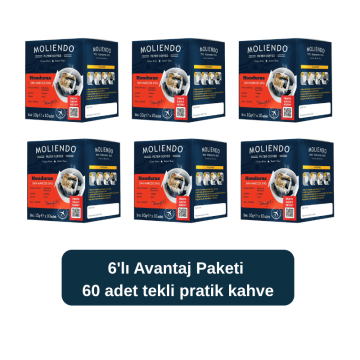 Moliendo Honduras San Marcos SHG Pratik Filtre Kahve 10x10 g 6'lı Avantaj Paketi