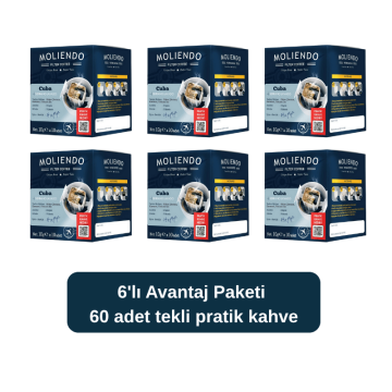 Moliendo Cuba Serrano Lavado 10'lu Pratik Filtre Kahve 10x10 g 6'lı Avantaj Paketi