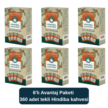 Moliendo Hindiba Kahvesi 60 Tek İçimlik Paket 120 g (Çözünebilir Hazır Kahve) 6'lı Avantaj Paketi