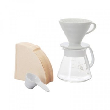 Hario V60 02 Seramik Kahve Demleme Seti Beyaz