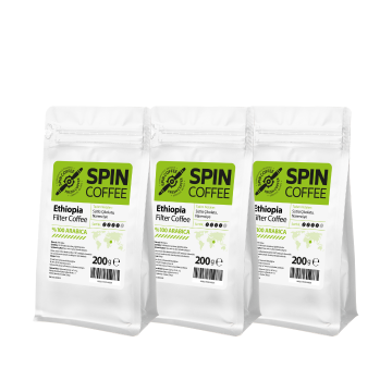Spin Coffee Ethiopia Taze Öğütülmüş Filtre Kahve 3 x 200 g