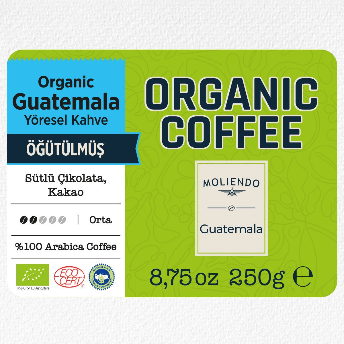 Moliendo Organic Guatemala SHB (Öğütülmüş) Yöresel Kahve 250 g