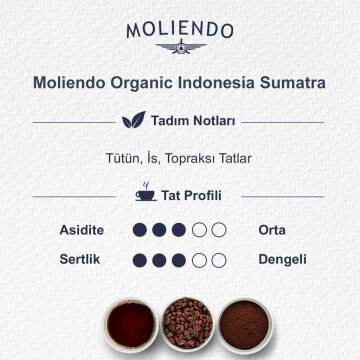 Moliendo Organic Indonesia Sumatra (Öğütülmüş) Yöresel Kahve 250 g